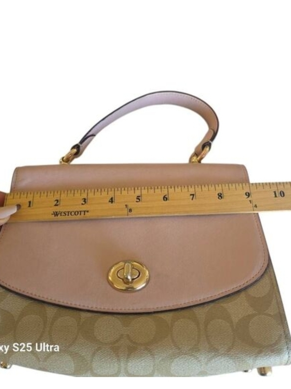 Pink Leather Top-Handle COACH Crossbody Bag - Picture 3 of 6